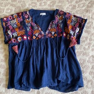 Embroidered Boutique Linen Blouse
